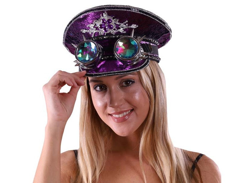 Sombrero de lentejuelas moradas Burning Man