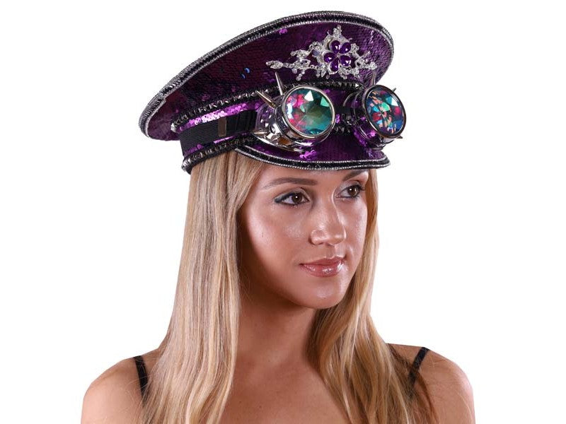 Sombrero de lentejuelas moradas Burning Man