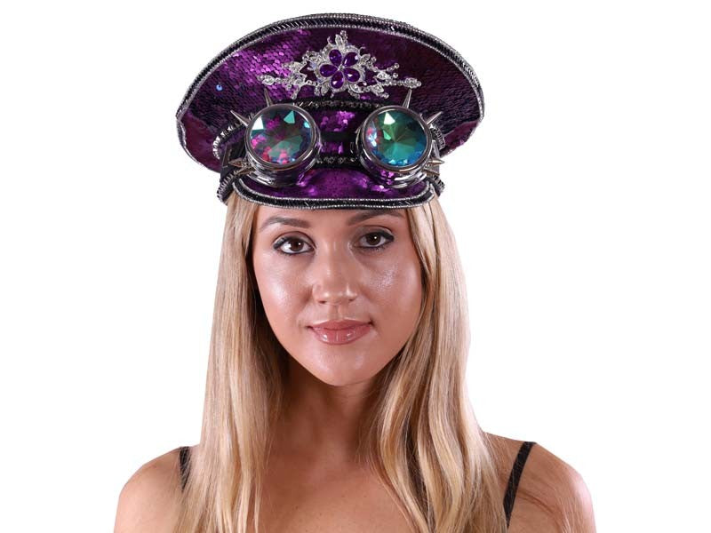 Sombrero de lentejuelas moradas Burning Man