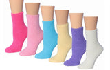 Women's Fuzzy Skid-Proof Solid Crew Sock