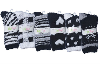 Calcetines difusos de cuello redondo para mujer