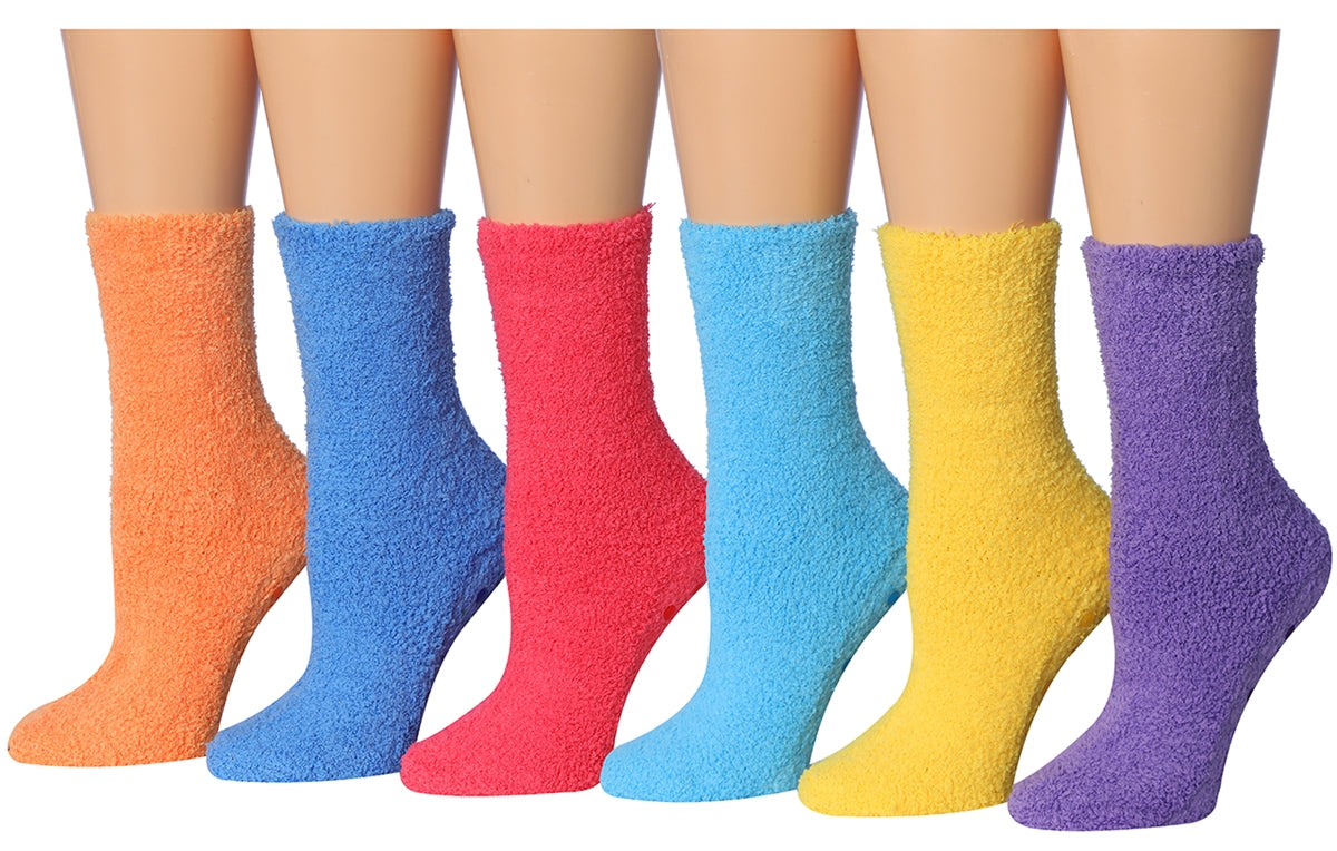 Fuzzy Skid-Proof Solid Crew Socks