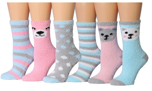 Calcetines peludos antideslizantes de mujer