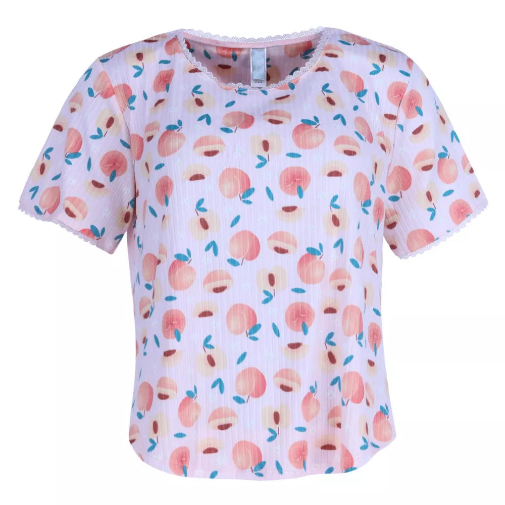 Conjunto de Pijama Acanalado Siesta Rosa