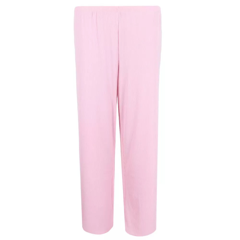 Pijama de canalé con muesca, color rosa