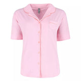 Pijama de canalé con muesca, color rosa