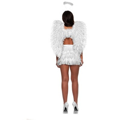Conjunto de dos piezas de plumas blanco