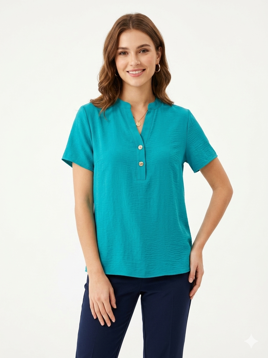 Camiseta de mujer Air Flow, Henley de 2 botones - Liz & Lilli