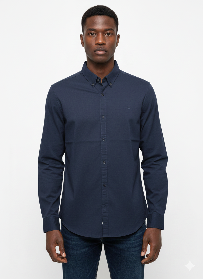 Camisa de Manga Larga Azul Marino - Just Blu