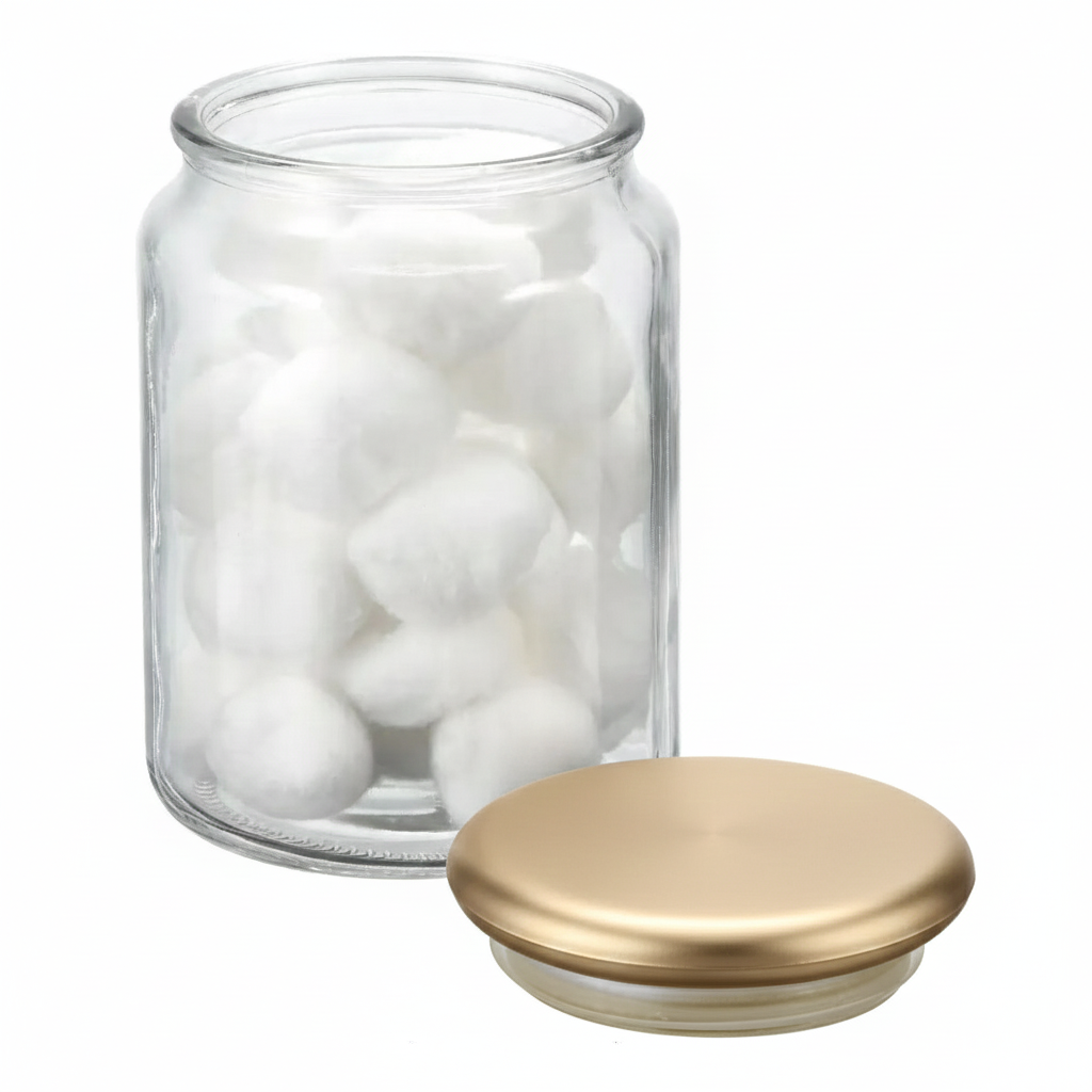Gracie Glass Jar 700 ML Clear/Soft Brass
