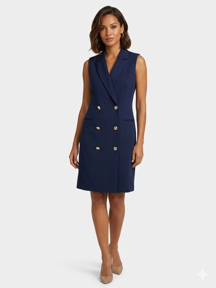 Vestido sin mangas azul marino - Shelby y Palmer