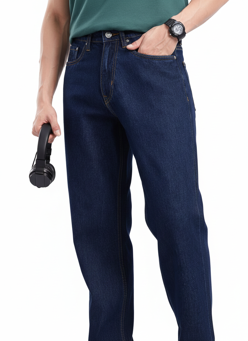 Vaqueros de hombre de corte recto azul oscuro