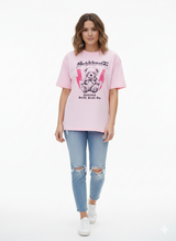 Boxy Cropped Graphic Tee Pink
