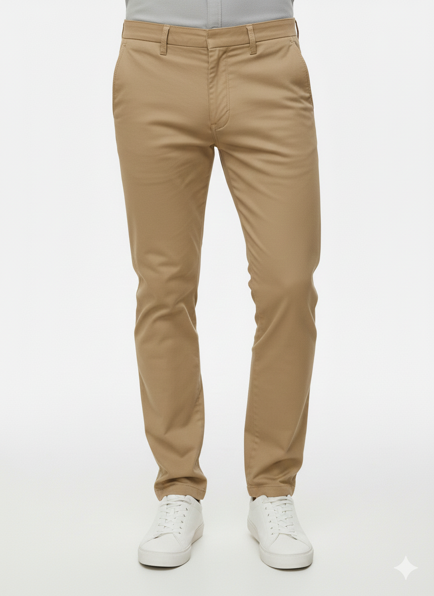 Pantalones de hombre con bolsillos de color caqui