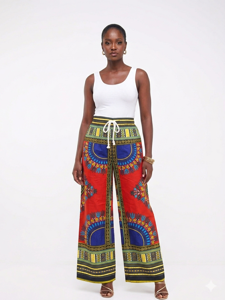 Dashiki estampado pantalón rojo - Etnia Negra
