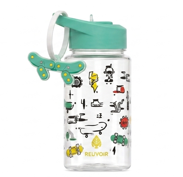 15oz Buddy Skateboard Themed Design Water Bottle with Strap Multicolor