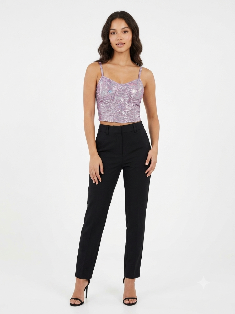Top bustier Super Shine rosa