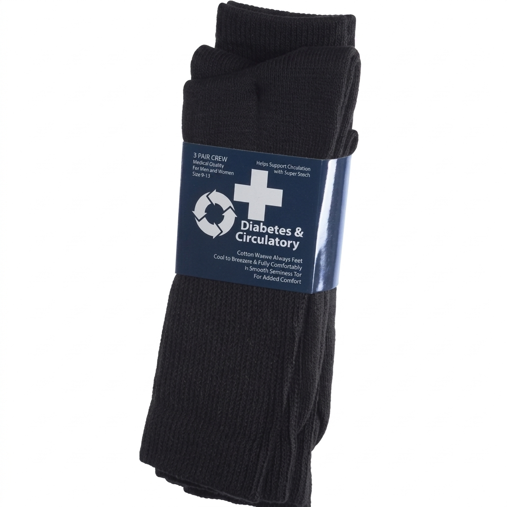 Calcetines cortos para diabéticos y problemas circulatorios, de 2 pares, en 3 colores