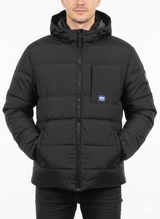 Double Needle Quilted Puffer Black