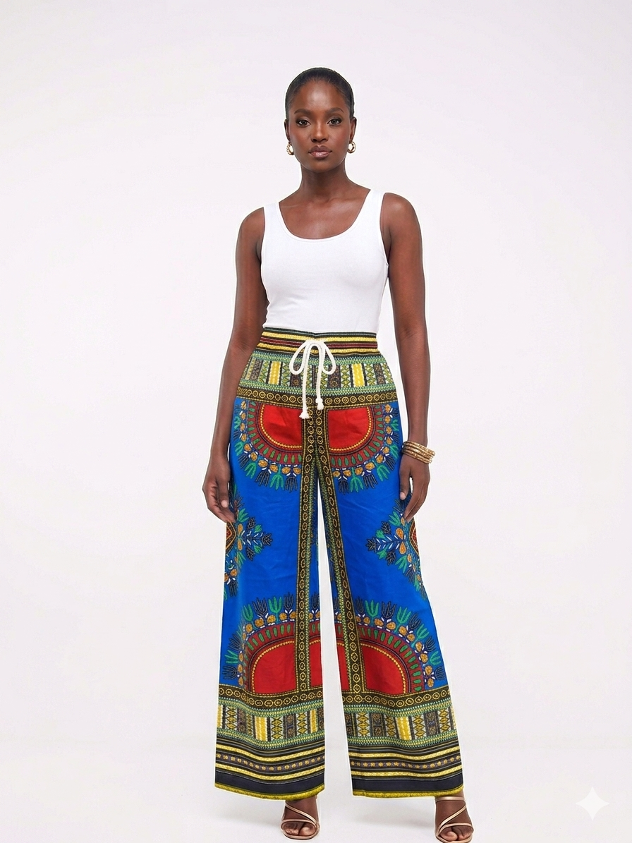Dashiki Estampado Pantalón Azul - Etnia Negra