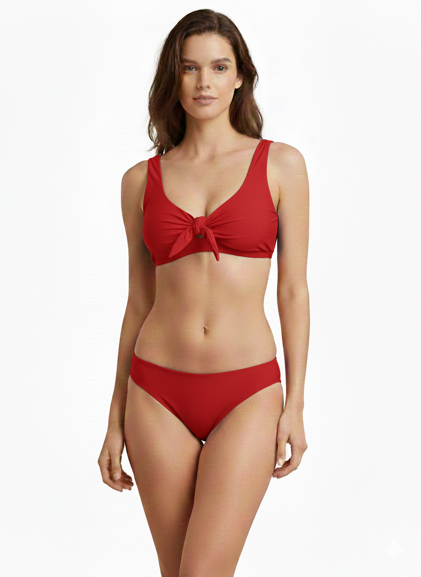 Traje de baño de 2 piezas para mujer rojo - Emma Jordan