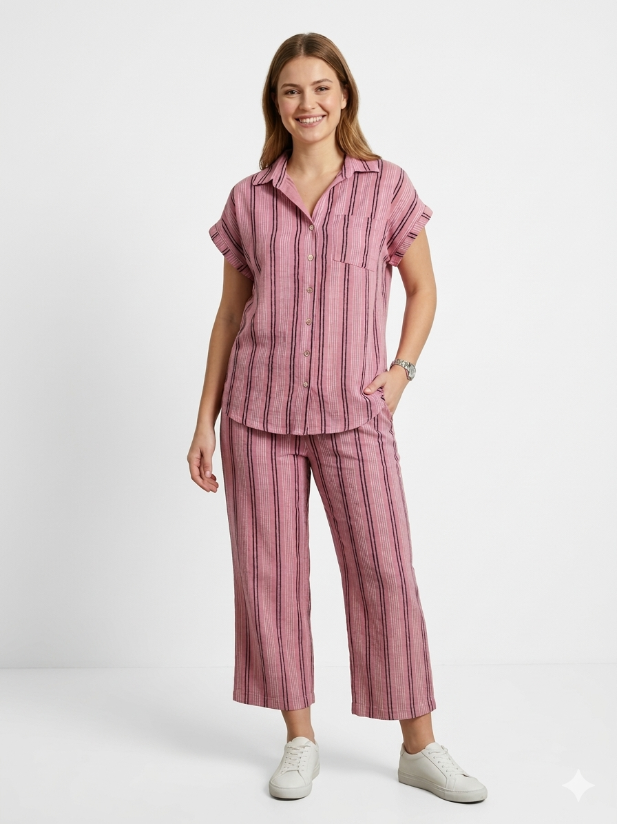 Conjunto de Blusa y Pantalón de Mujer Air Flow Estampado Rosa 2 - Liz & Lilli