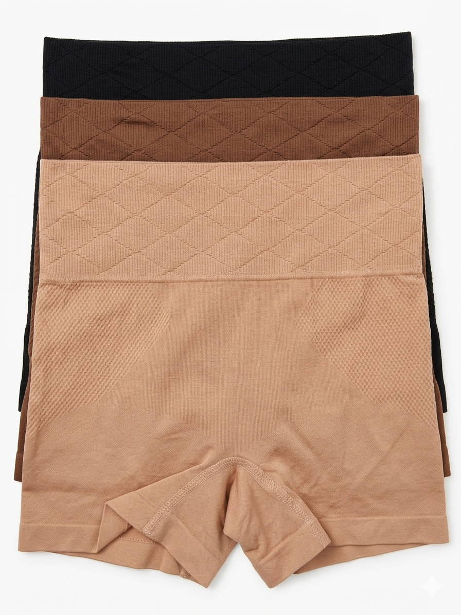 Fajas 3 En Percha - Shorty Negro / Moca / Corcho