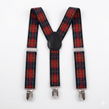 Red plaid suspenders