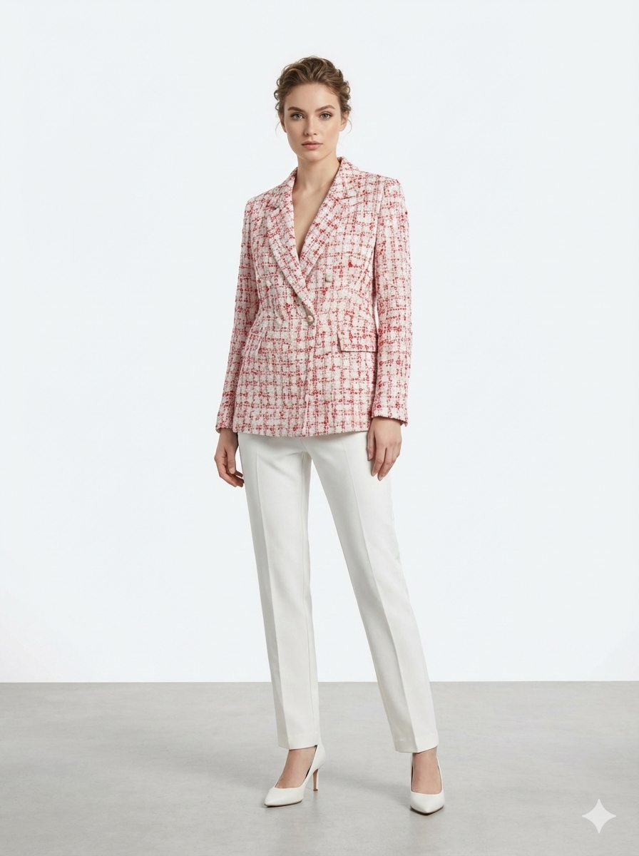 Traje pantalón rosa rojo / blanco brillante - Nanette Lepore