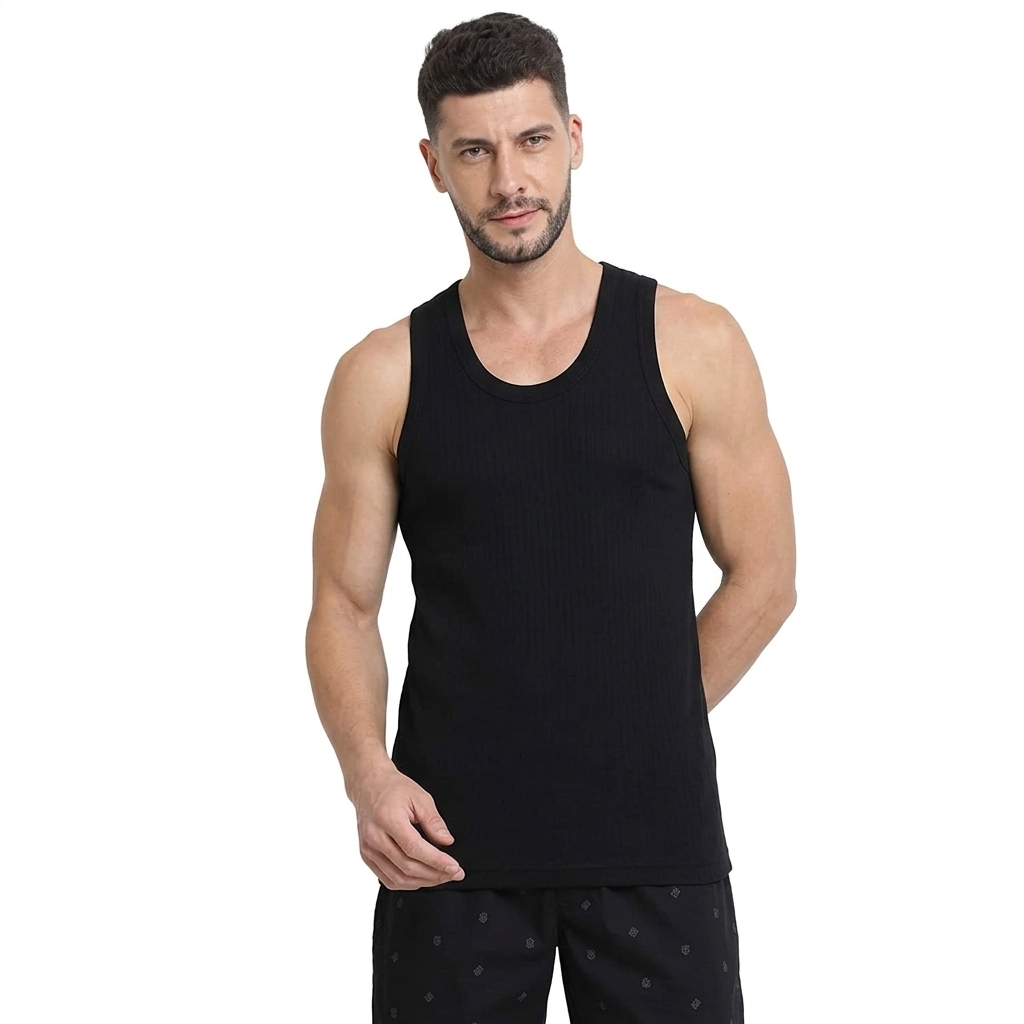 Camiseta interior sin mangas negra para hombre Van Heusen, 1 unidad