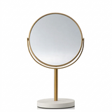 Aged Brass - 8" Closer Look 360 Rotation Tabletop Vanity Mirror 1X/5X