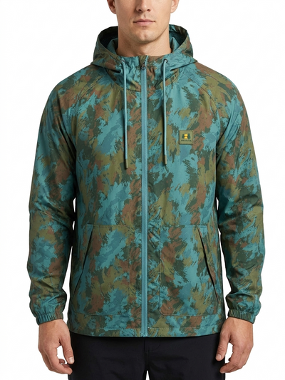 Cortavientos de ripstop de poliéster liso/estampado AOP con malla Atlantic Multi