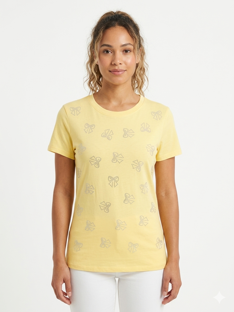 Top Amarillo Lazos de Diamantes