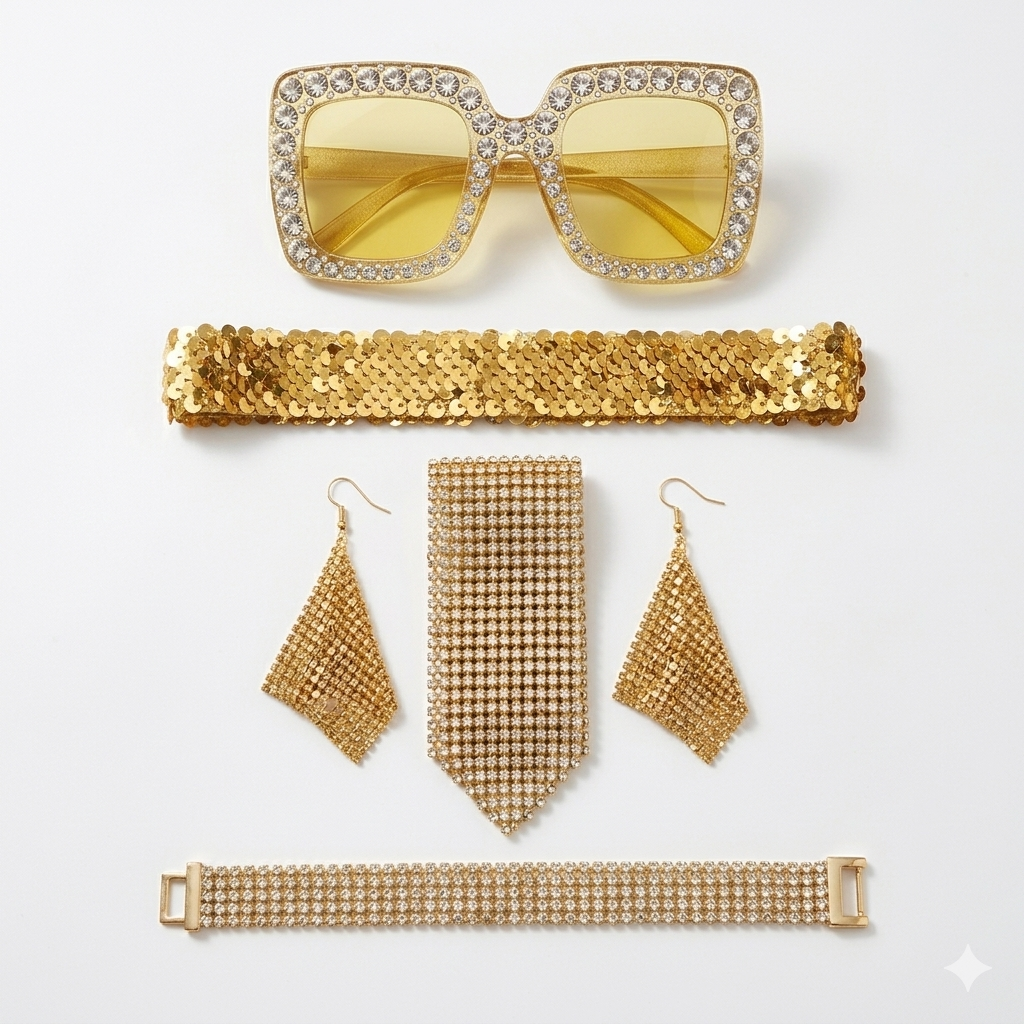 Kit de Disco Glamuroso Dorado