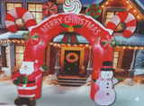 Arco de Navidad inflable de 3.3 m: Bienvenida festiva con Papá Noel y Muñeco de Nieve
