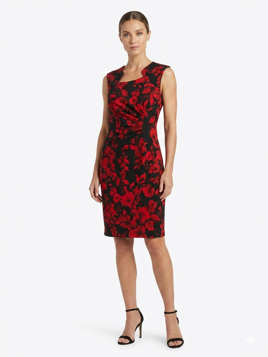 Vestido Ext. Debería ser Rojo-Negro - Shelby y Palmer