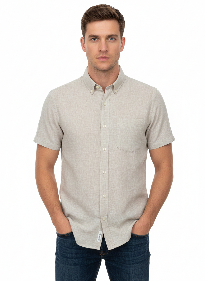 Camisa de hombre caqui - Just Blu