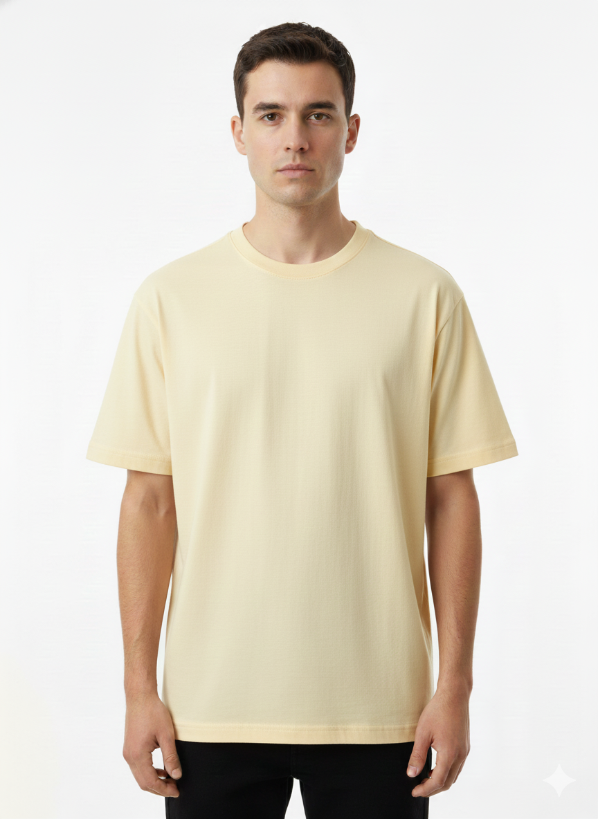 Camiseta de corte relajado amarillo claro