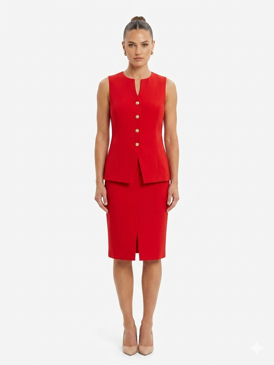 Mangas de Vestido Rojo - Shelby & Palmer