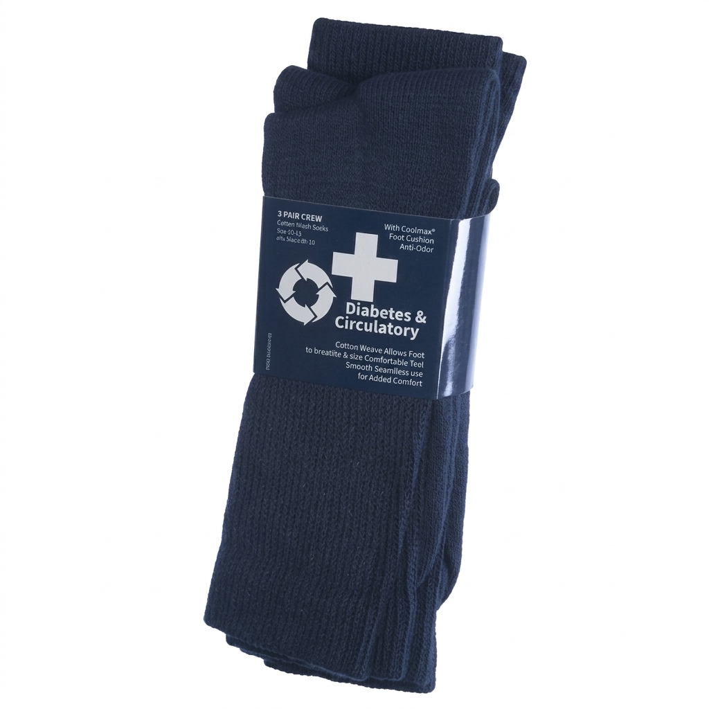 Calcetines cortos para diabéticos y problemas circulatorios, de 2 pares, en 3 colores