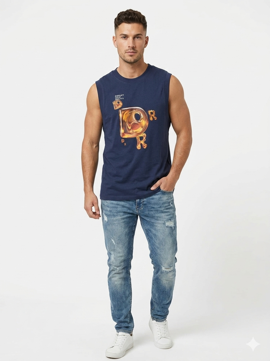 Men's T-Shirt Navy Blue Disrupt Your Reality