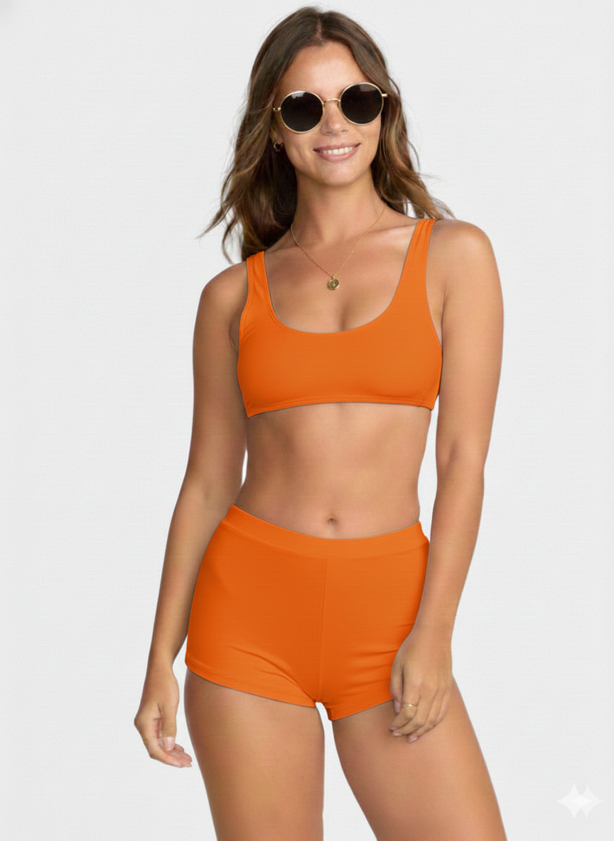 Traje de baño de 2 piezas para mujer color naranja - Joan Vass