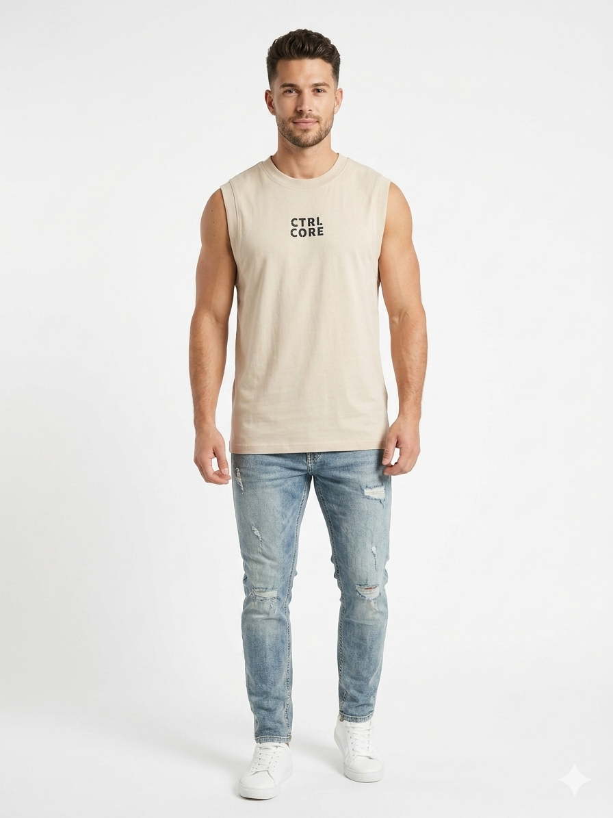 Camiseta para hombre beige de Ctrl Core