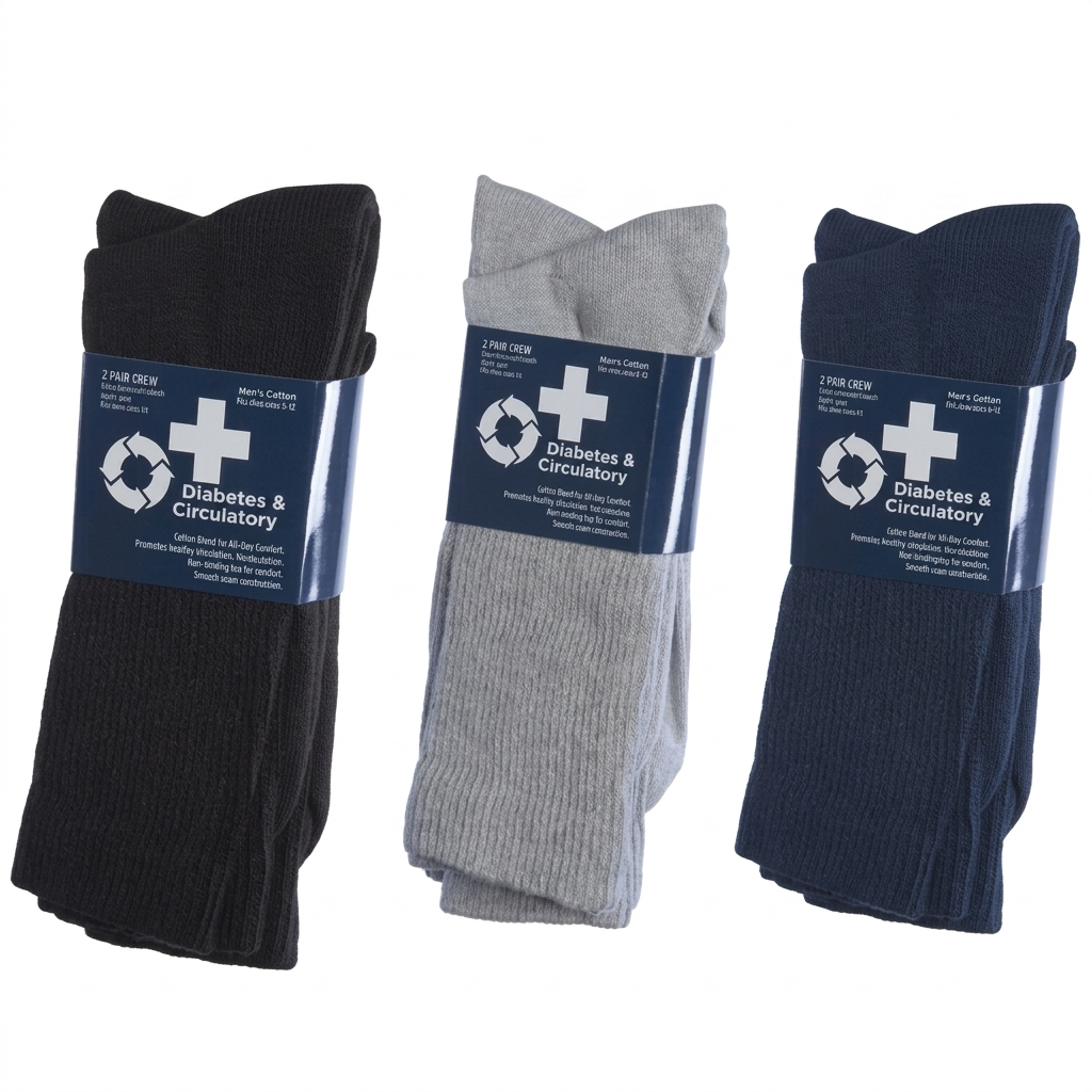 Calcetines cortos para diabéticos y problemas circulatorios, de 2 pares, en 3 colores