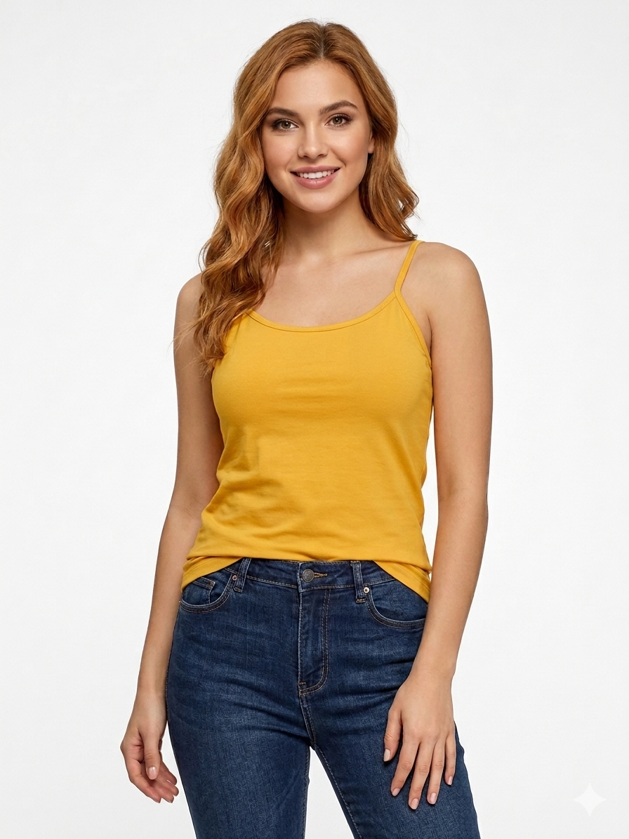 Camiseta sin mangas amarilla