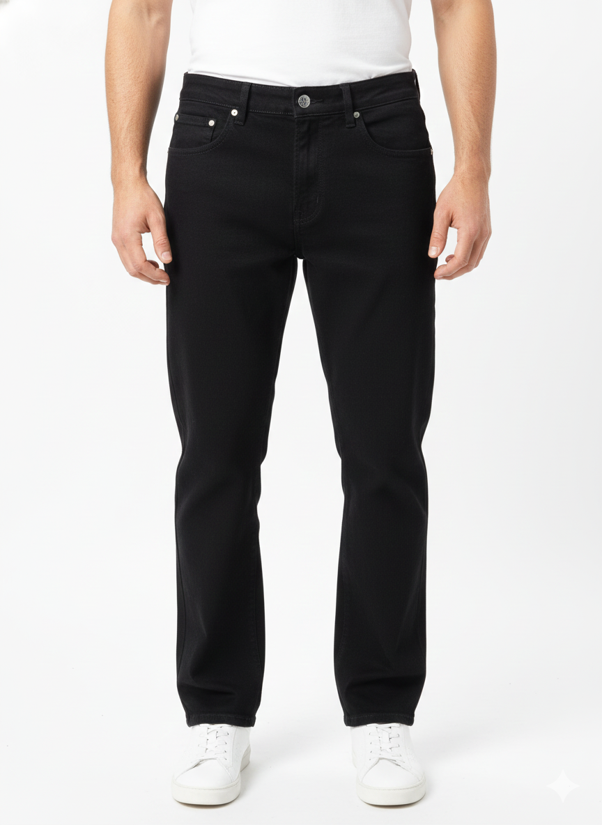 Jeans corte recto negro