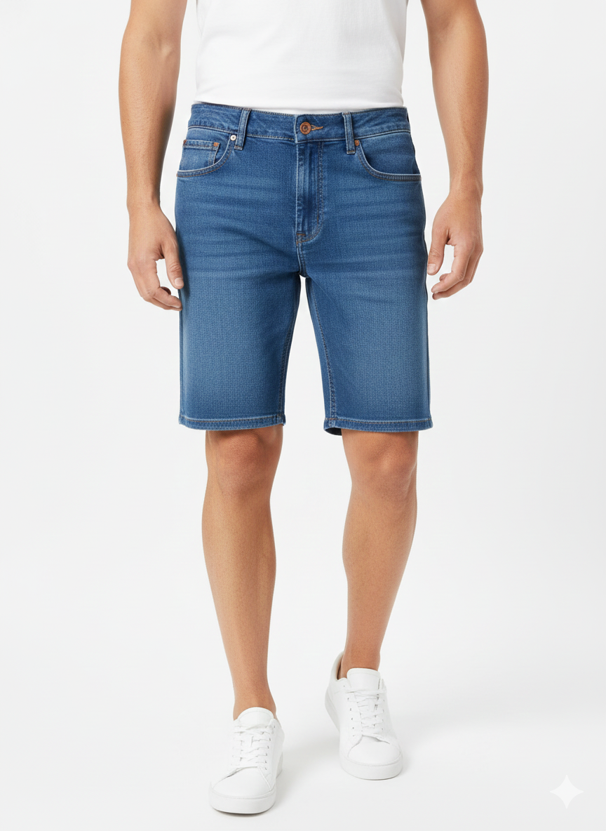 Bermudas vaqueras azules de hombre