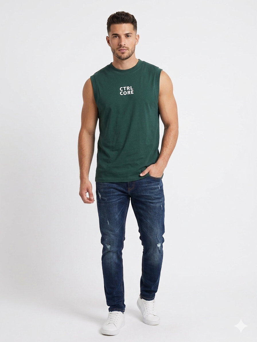 Camiseta de hombre verde Ctrl Core