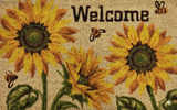 Mat Printed Coir 18x28 Welcome Sunflowers