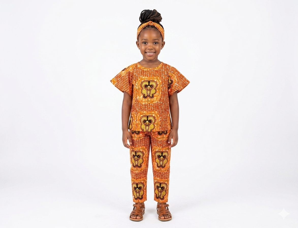 Set Niña Naranja-Amarillo (Etnia Negra)